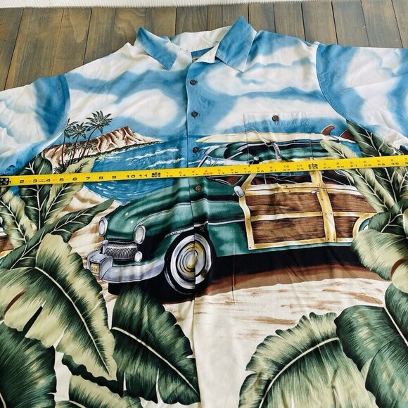Vintage Tori Richard Short Sleeve Surf Woody Hawaiian Big & Tall Shirt 4XL (MM) - Picture 5 of 8